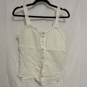 BNWT White Button Up Tank Top